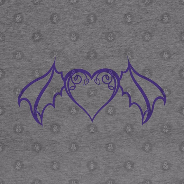 Purple Bat Heart by Twisted Teeze 